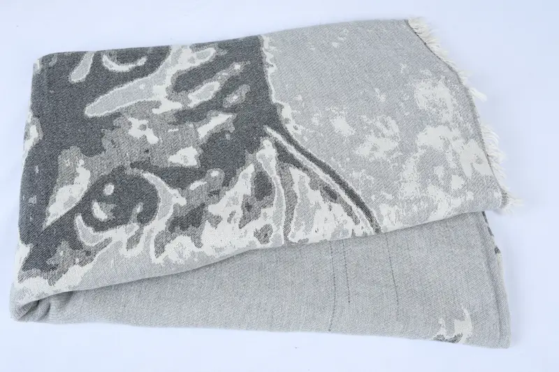 Monogram Blanket, Valentine Day Gift For Her, 96x80 Cotton Cat Design Towel, Boho Throw Blankets, Boyfriend Gift, Personalized Blanket - 6