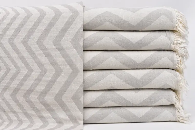 40x24 Cotton Zigzag Design Towel, Organic Towel, Monogram Kitchen Towel, Monogrammed Hand Towel, Personalized Kitchen Towel, Welcome Wedding Gift - 2