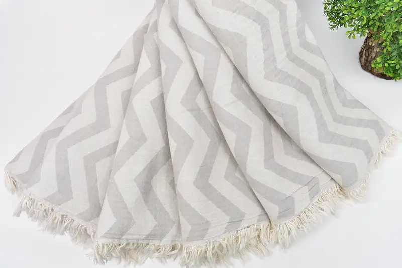 40x24 Cotton Zigzag Design Towel, Organic Towel, Monogram Kitchen Towel, Monogrammed Hand Towel, Personalized Kitchen Towel, Welcome Wedding Gift - 5