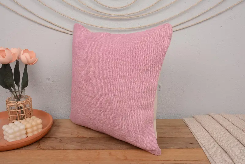 Kilim Pillow, Comfy Throw Pillow Case, Turkish Pillow, Interior Designer Pillow, 18x18 Pink Pillow Cover, Toss Pillow Cover, Cushion Cover - 4