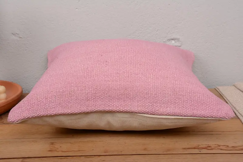 Kilim Pillow, Comfy Throw Pillow Case, Turkish Pillow, Interior Designer Pillow, 18x18 Pink Pillow Cover, Toss Pillow Cover, Cushion Cover - 5