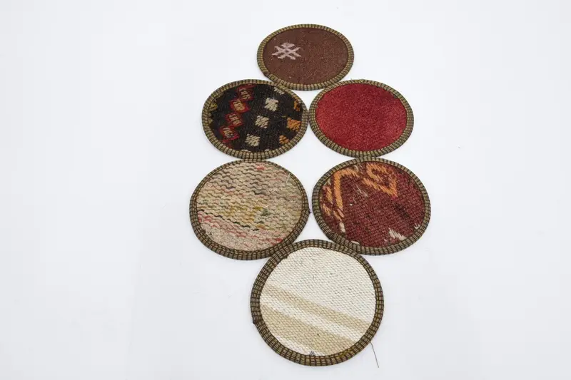 Red and Brown Woven Coaster, Durable and Stylish Coaster