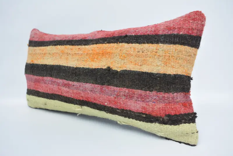 Vintage Kilim Pillow, Nautical Throw Pillow, Vintage Pillow, Pillow for Sofa, Cushion Case, Bohemian Cushion Cushion, 12x24 Brown Cushion Case - 4