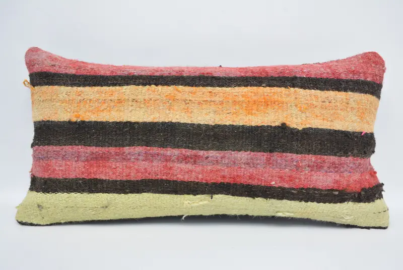 Vintage Kilim Pillow, Nautical Throw Pillow, Vintage Pillow, Pillow for Sofa, Cushion Case, Bohemian Cushion Cushion, 12x24 Brown Cushion Case - 1