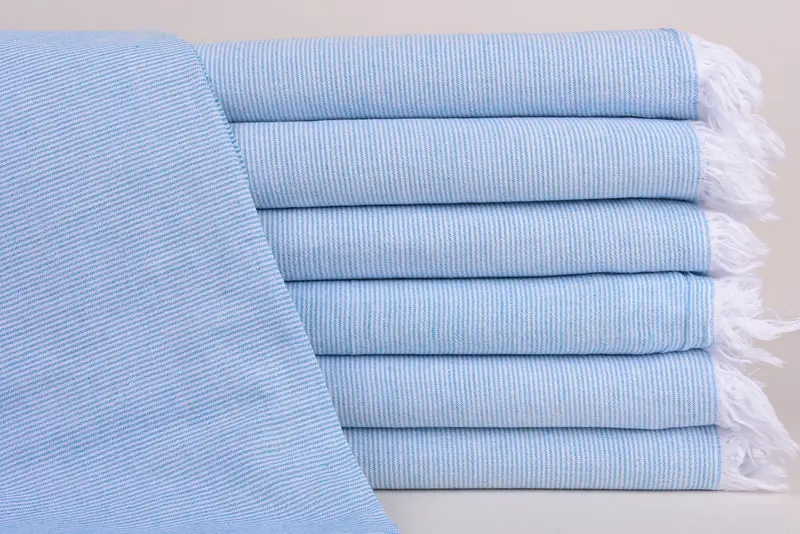 Petrol Green Striped Turkish Beach Towel, Personalized Bridesmaid Gift, 70x40 Inches