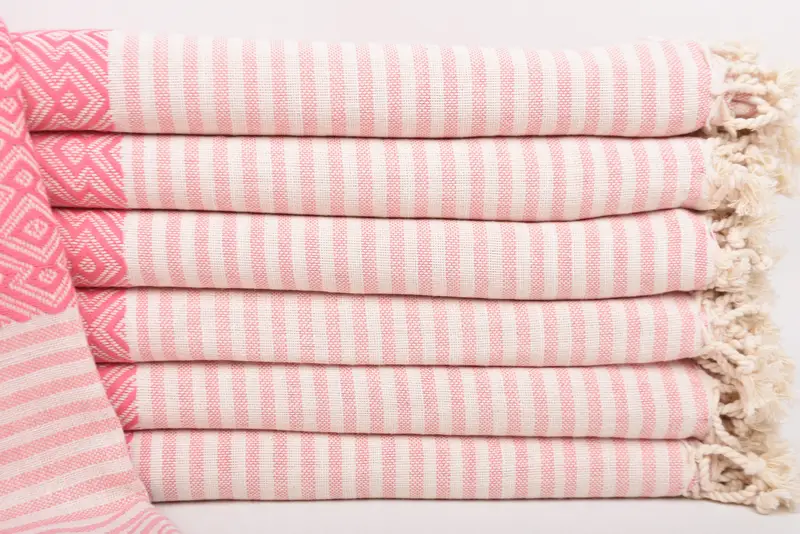 Wedding Gifts Towel Pink Cotton Diamond Towel, 38x75 Inches
