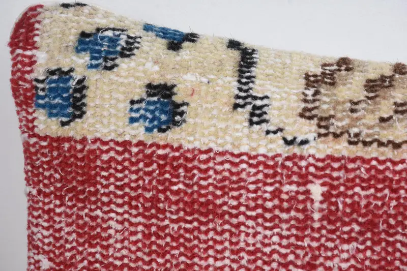Decorative Pillow Case, Vintage Pillow, Home Decor Pillow, Ethnical Kilim Rug Pillow, 8x16 Red Cushion Cover, Muted Pillow Case, Cushion - 2