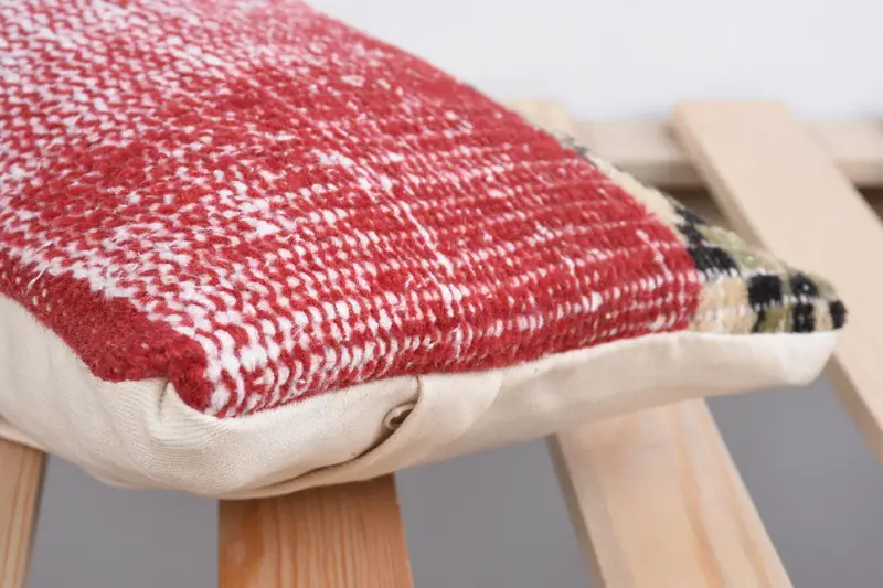 Decorative Pillow Case, Vintage Pillow, Home Decor Pillow, Ethnical Kilim Rug Pillow, 8x16 Red Cushion Cover, Muted Pillow Case, Cushion - 7
