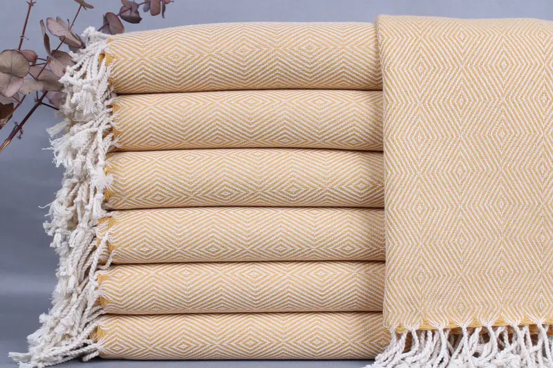 Turkish Towel Handmade Organic Cotton 40x74 Inches, Beige Baby Blanket