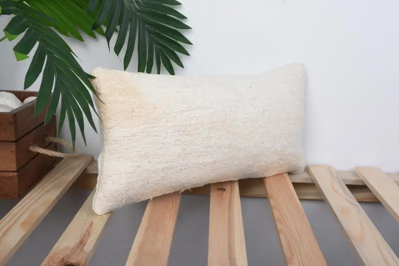 Pillow Cover, Kilim Cushion Sham, Ethnical Kilim Rug Pillow, Turkish Pillow, Pattern Throw Cushion, Aztec Cushion, 8x16 Beige Pillow Cover - 4