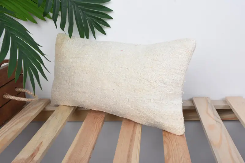 Pillow Cover, Kilim Cushion Sham, Ethnical Kilim Rug Pillow, Turkish Pillow, Pattern Throw Cushion, Aztec Cushion, 8x16 Beige Pillow Cover - 5