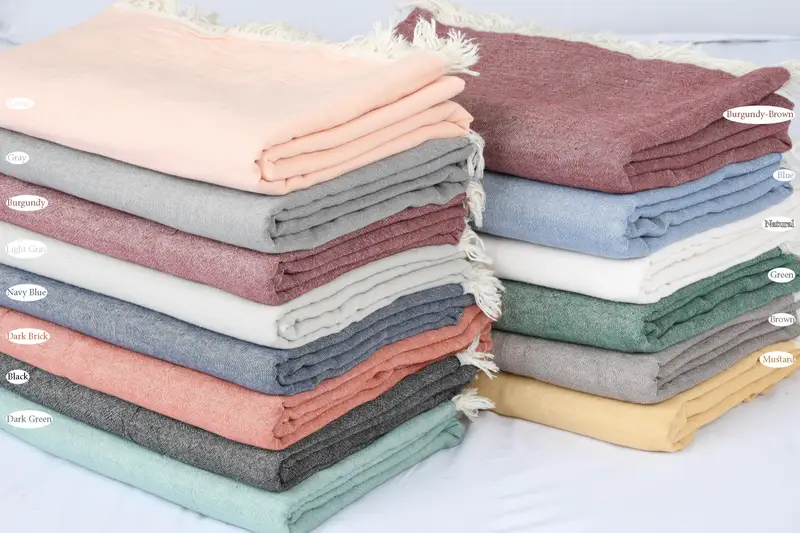 Custom Blanket, 70x60 Cotton Solid Towel, Handmade Gift, Woven Throw Blanket, Beach Theme Bachelorette Party, Beach Wedding Favor, Housewarming Gift - 1