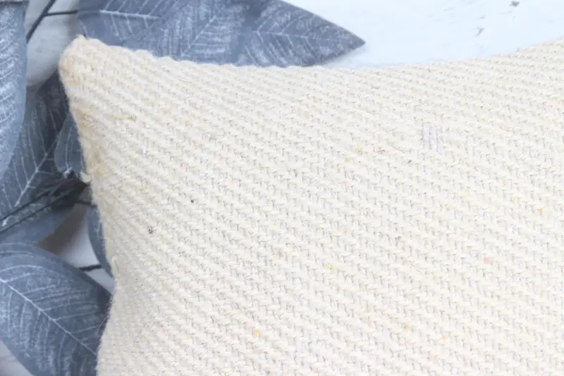 Crochet Pattern Pillow Sham, Meditation Pillow, Handmade Kilim Cushion, 12x12 Beige Pillow Sham, Throw Kilim Pillow, Pillow for Sofa, Pillow Cover - 2