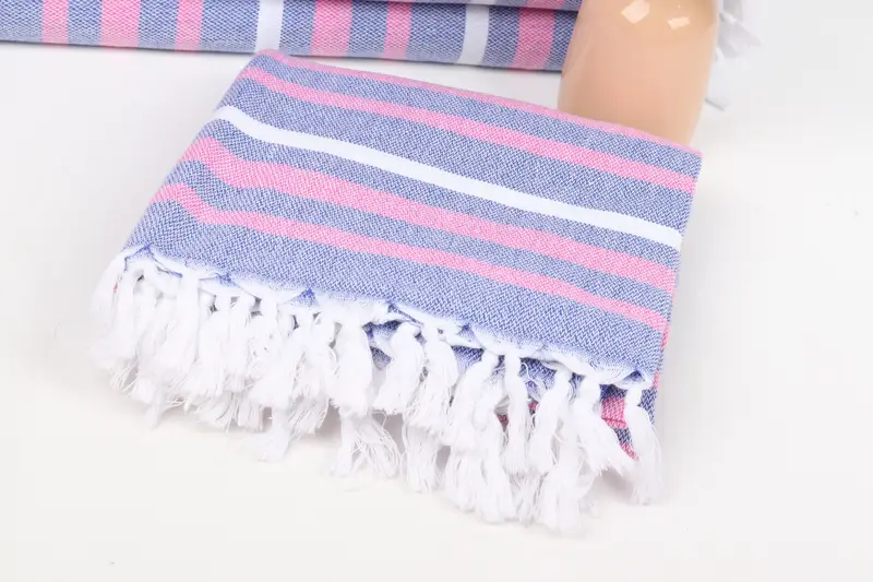 Sand-free towel, Quick-dry peshtemal, Scarf Towel, Oversized Beach Towel, Bridesmaid Proposal Gift, Large Turkish Towel, 70x40 Cotton Striped Towel - 5