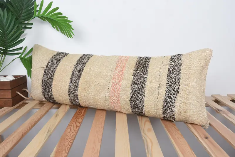 12x36 Beige Cushion Cover, Christmas Cushion Case, Turkish Pillow, Cozy Throw Pillow Cover, Home Decor Pillow, Pillow Sham, Vintage Pillow - 5