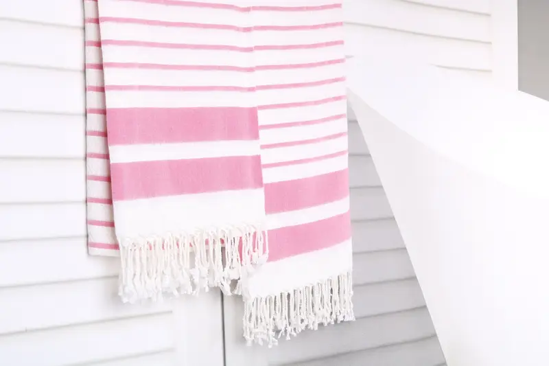 Fouta towel, Wedding Anniversary Gift, Sand-free towel, Luxury towel, Employee Gifts, Miami Bachelorette Party Favors, 70x40 Cotton Striped Towel - 8