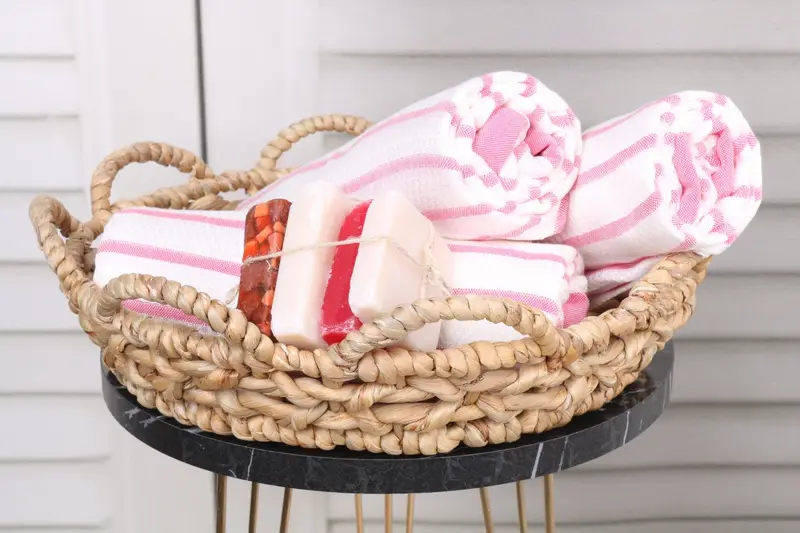 Fouta towel, Wedding Anniversary Gift, Sand-free towel, Luxury towel, Employee Gifts, Miami Bachelorette Party Favors, 70x40 Cotton Striped Towel - 4