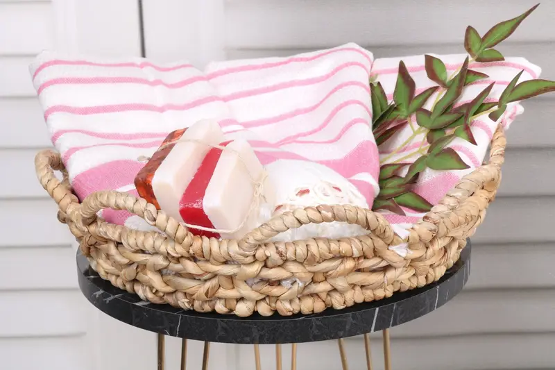 Fouta towel, Wedding Anniversary Gift, Sand-free towel, Luxury towel, Employee Gifts, Miami Bachelorette Party Favors, 70x40 Cotton Striped Towel - 5