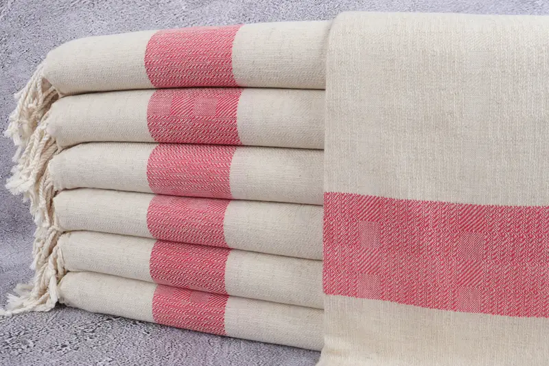 Monogrammed Beach Towel, 70x36 Linen Striped Towel, Gift Boxes Towel, Embroidery Towel, Personalized Bridesmaid Gift, Bridal Shower Gift - 1