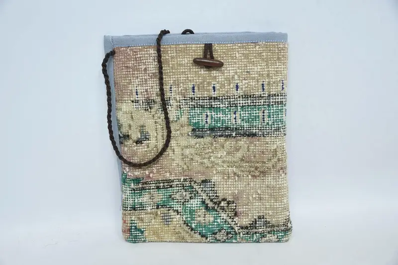 Bolso de hombro de lana Art Déco con motivo vintage, bolso Kilim