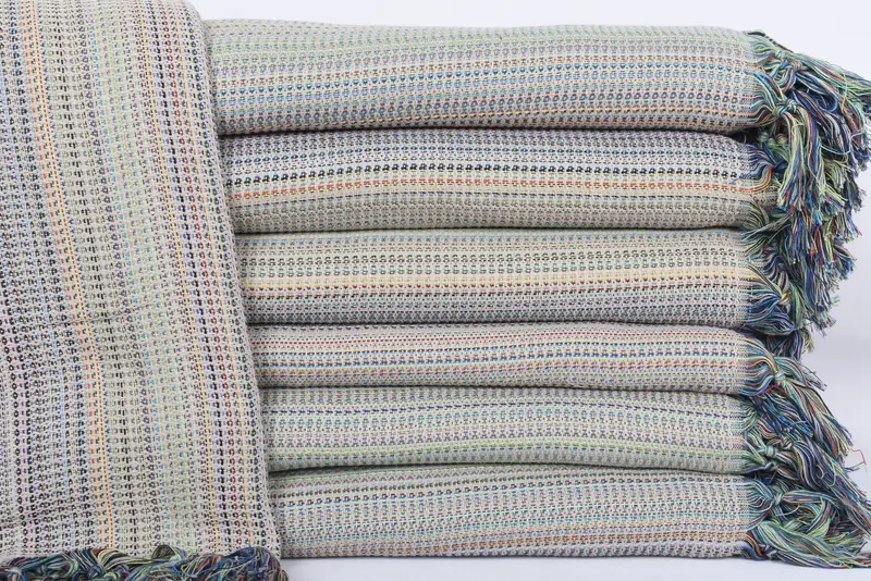 Housewarming Gift Organic Cotton Waffle Check Throw Blanket, 99x79 Inches