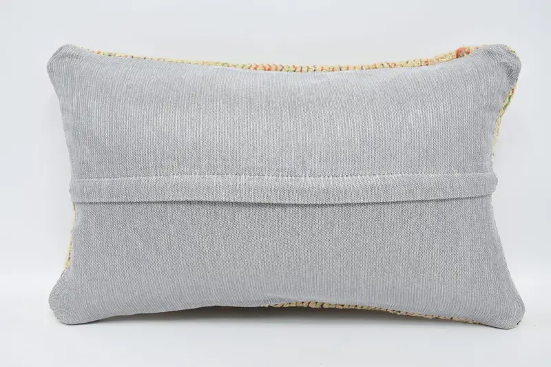 Turkish Pillow, Boho Pillow, 12x20 Orange Cushion, Pillow Case, Pillow for Couch, Designer Throw Pillow Cover, Turkish Bench Cushion - 6