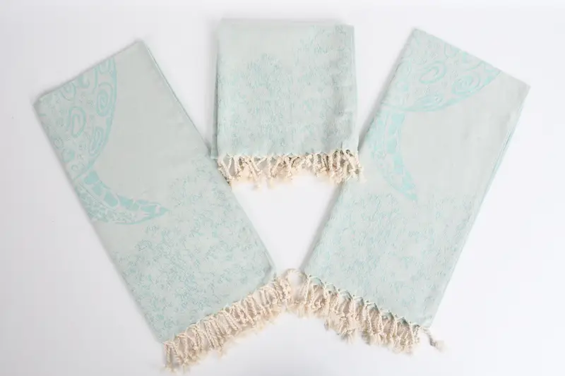 Bathroom Towels, Spa Towel, Wedding Gift, 36x18 Cotton Carretta Patterned Towel, Monogram Hand Towel, Organic Tea Towel, Bridal Gifts, Handmade Gift - 6
