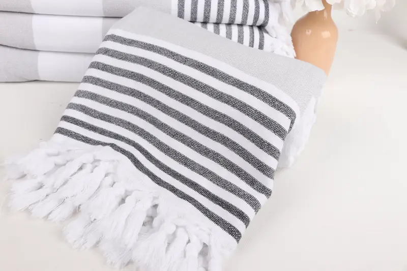 Yoga Towel, Holiday Towel, Gifts For Him, Valentines Gift, 68x36 Cotton Striped Terry Towel, Bachelor Gifts, Wedding Anniversary Gift, Travel towel - 4