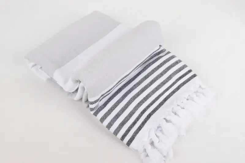 Yoga Towel, Holiday Towel, Gifts For Him, Valentines Gift, 68x36 Cotton Striped Terry Towel, Bachelor Gifts, Wedding Anniversary Gift, Travel towel - 6