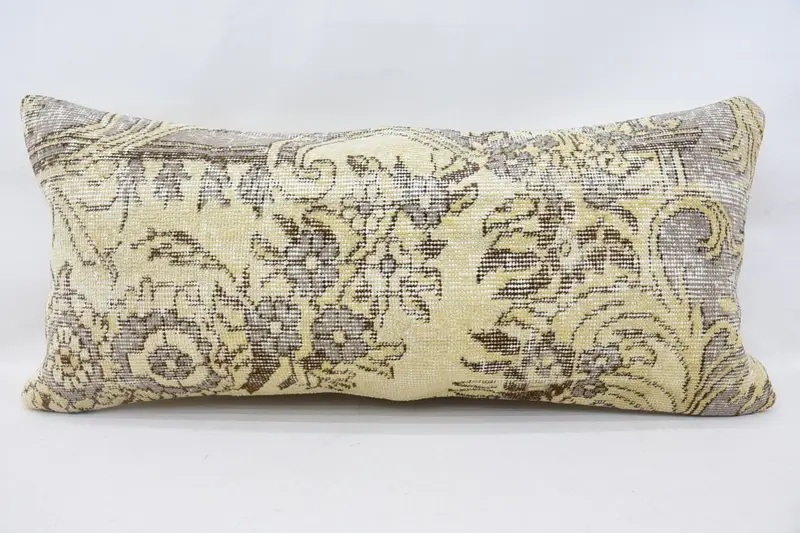 Home Decor Pillow, Gift Pillow, 16x36 Beige Pillow Case, Pillow Sham, Farmhouse Cushion Case, Kilim Rug Cushion, Ethnical Kilim Rug Pillow - 1