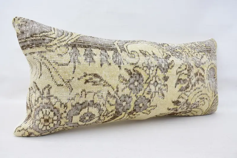 Home Decor Pillow, Gift Pillow, 16x36 Beige Pillow Case, Pillow Sham, Farmhouse Cushion Case, Kilim Rug Cushion, Ethnical Kilim Rug Pillow - 3