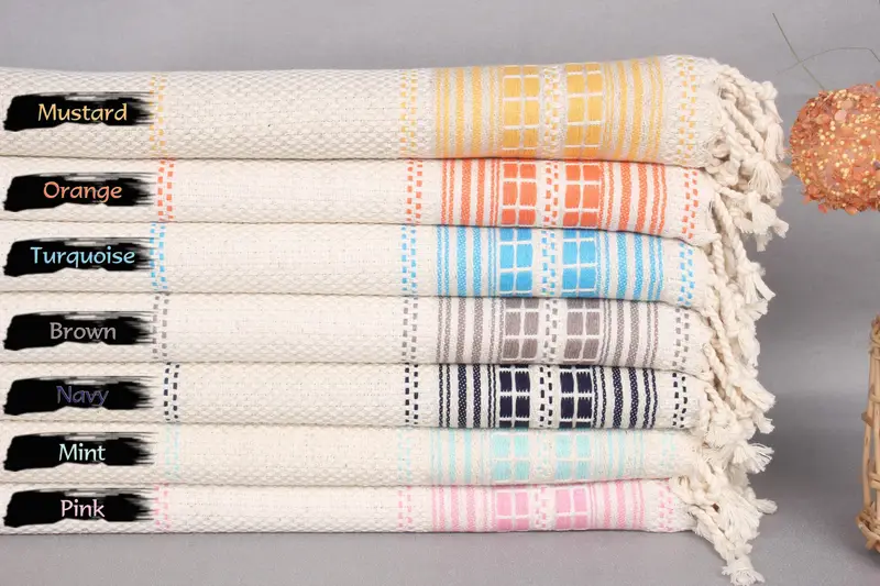Turkish Tea Towel, Small Bath Towels, Summer Towel, Personalized Wedding Gift, 40x20 Linen Striped Towel, Holiday Towel, Monogram Kitchen Towel - 1