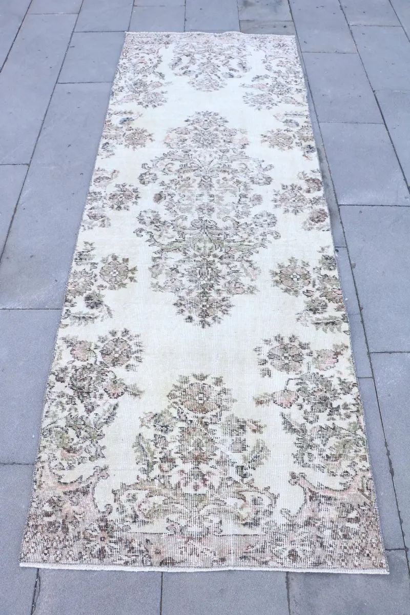 Zarif Bej Halı, 3x8,2 ft Sağlam Konfor