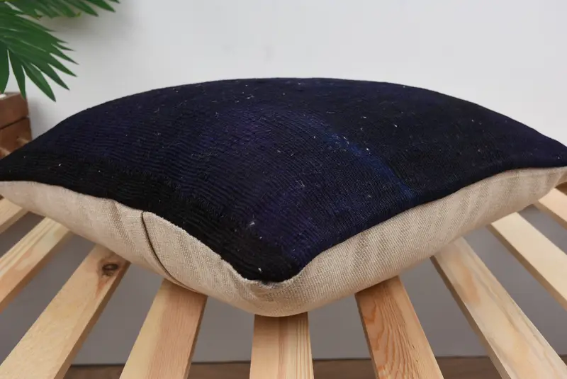 Turkish Pillow, Bolster Pillow, Gift Pillow, 18x18 Brown Cushion Case, Throw Kilim Pillow, Pillow, Handmade Rug Seat Cushion Cover - 6