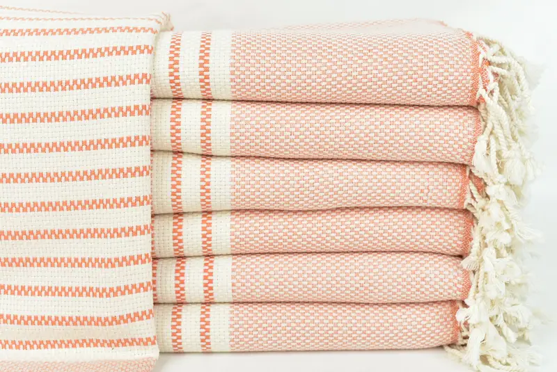 House Warming Gift, Bachelorette Party Decorations, 76x40 Cotton Striped Towel, Bridal Shower Favors, Gift For Wedding Day, Embroidered Towel - 1