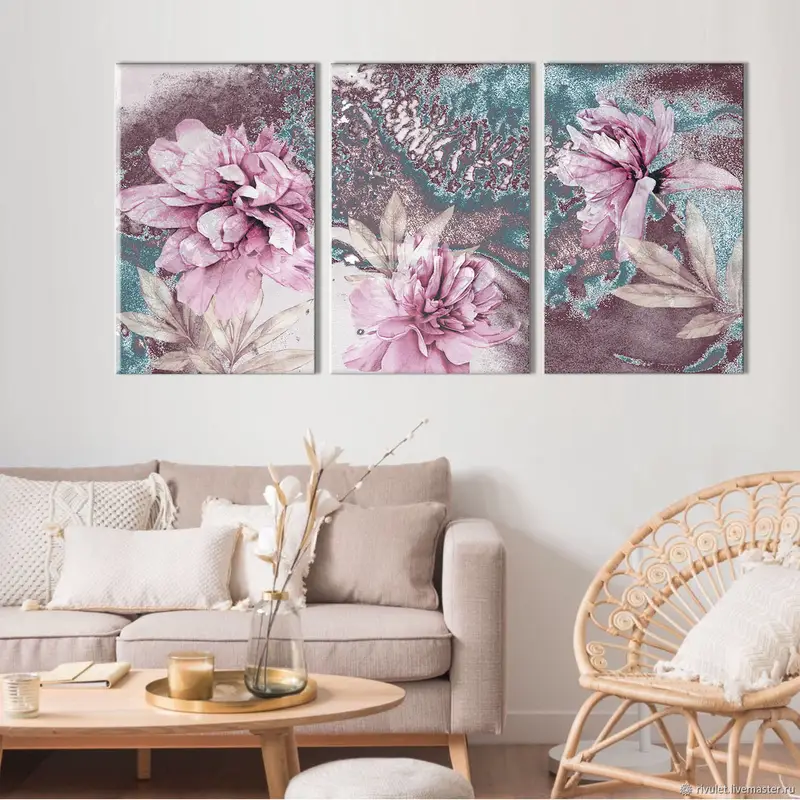 Watercolor Flowers Canvas, Abstract Oil Painting, Wall Art Decor, Purple Flower Decor, Floral Theme Home Decor, Watercolor Floral Painting - 4