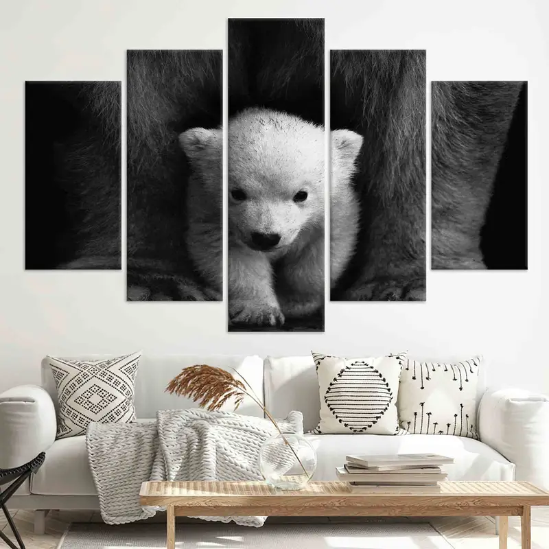 Baby Polar Bear, Polar Bear Wall Art, Canvas Wall Art, Animal Wall Art, Bear Canvas, Wild Nature Canvas, Living Room Canvas, Farm Wall Decor - 6