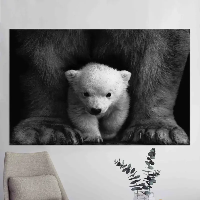 Baby Polar Bear, Polar Bear Wall Art, Canvas Wall Art, Animal Wall Art, Bear Canvas, Wild Nature Canvas, Living Room Canvas, Farm Wall Decor - 2