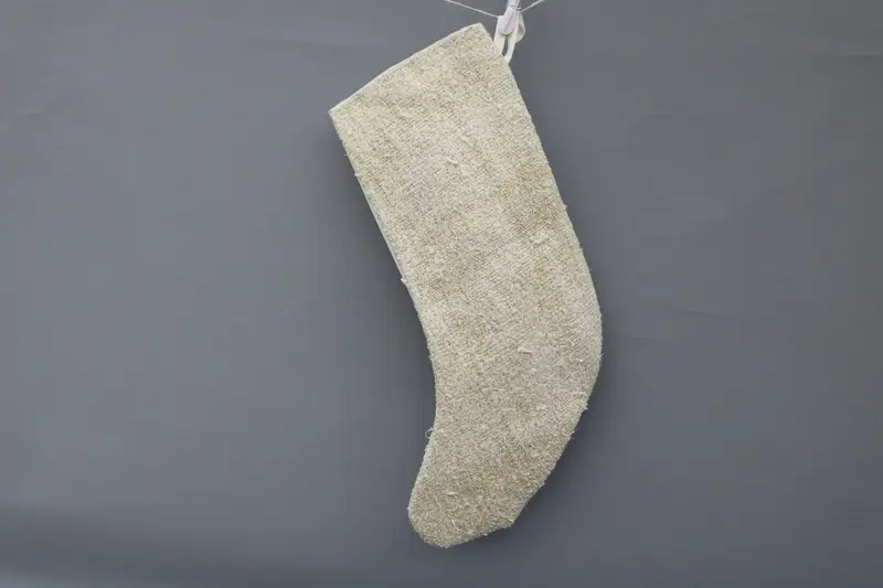Beyaz Süslü Zarif Bej Noel Çorabı, Şenlikli Tatil Çorabı