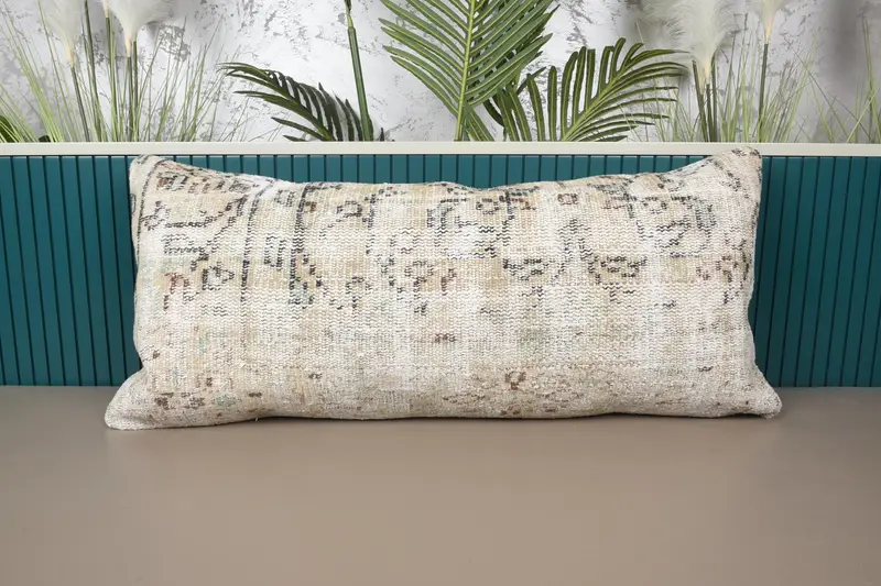 Throw Rectangle Pillow, 40x90 cm Beige Gift Pillow Case - 1