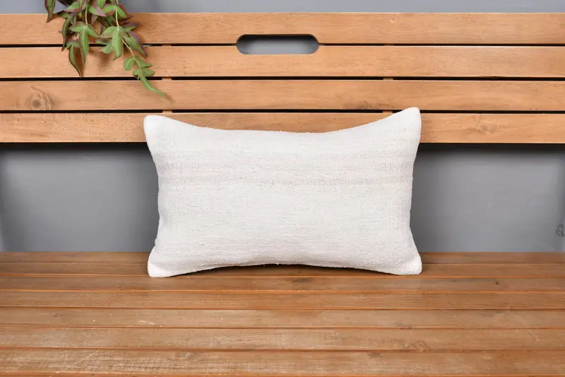 Pillow for Couch, Pillow Sham, Tribal Pillow Case, Boho Pillow Sham Cover, 12x20 Beige Cushion Case, Oriental Pillow, Kilim Pillow Cover - 6