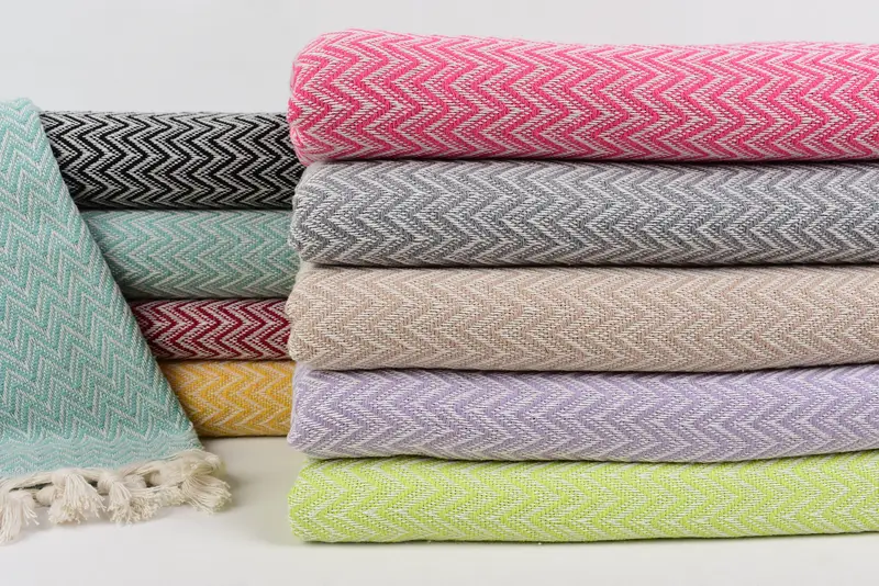 76x64 Cotton Zig zag Towel, Christmas Tablecloth, Boho Throw Blankets, Bachelorette Party Favors, Xmas Gifts, Family Gift Basket, Monogram Blanket - 2
