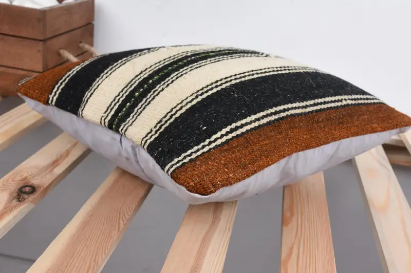 Vintage Kilim Pillow, Pillow for Couch, 12x12 Beige Cushion, Cushion, Vintage Pillow, Colorful Cushion Case, Vintage Kilim Throw Pillow - 6