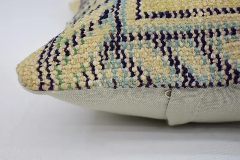 12x12 Yellow Pillow, Pillow, Turkish Pillow, Chair Pillow, Car Pillow, Tribal Pillow Case, Vintage Kilim Pillow, Home Decor Pillow - 4