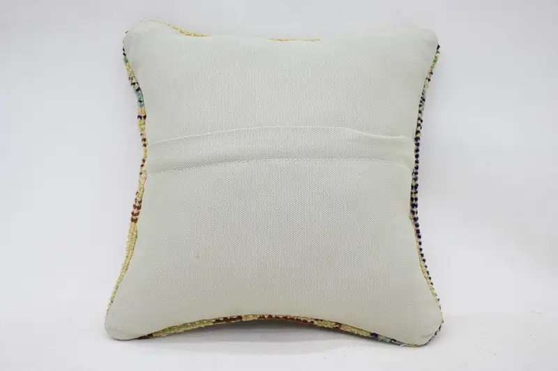 12x12 Yellow Pillow, Pillow, Turkish Pillow, Chair Pillow, Car Pillow, Tribal Pillow Case, Vintage Kilim Pillow, Home Decor Pillow - 6