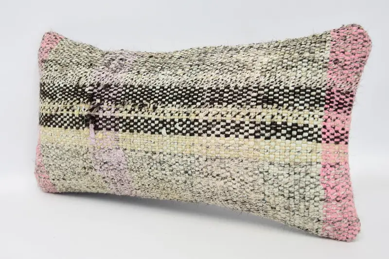Turkish Bench Cushion, 8x16 Beige Pillow Cover, Ethnical Kilim Rug Pillow, Tapestry Pillow Case, Cushion Cover, Pillow for Couch, Pillow for Sofa - 4