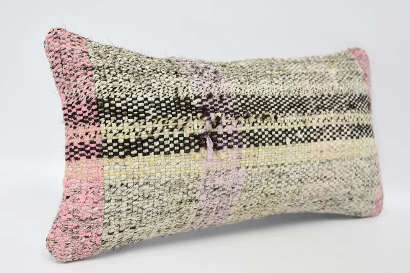Turkish Bench Cushion, 8x16 Beige Pillow Cover, Ethnical Kilim Rug Pillow, Tapestry Pillow Case, Cushion Cover, Pillow for Couch, Pillow for Sofa - 3