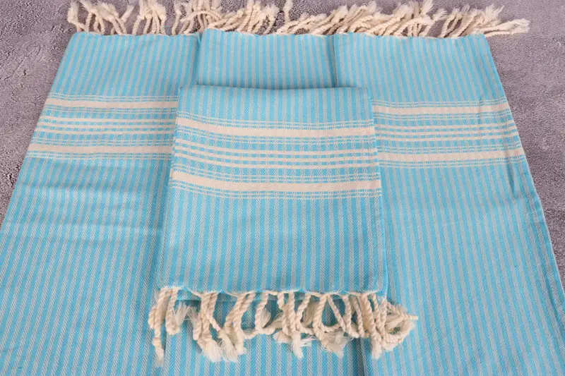 Bridesmaid Gifts, 40x18 Cotton Striped Towel, First Wedding Anniversary Gift, Xmas Gifts, Personalized Gifts, Bridesmaid Favors, Small Bath Towels - 4