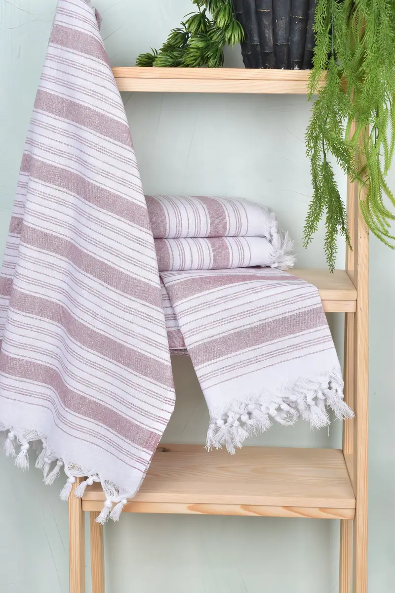 Bridesmaid Gifts, Personalized Bridesmaid Gift, Bachelorette Party Gifts, Custom Turkish Towel, 68x32 Cotton Striped Towel, Employee Gifts - 6