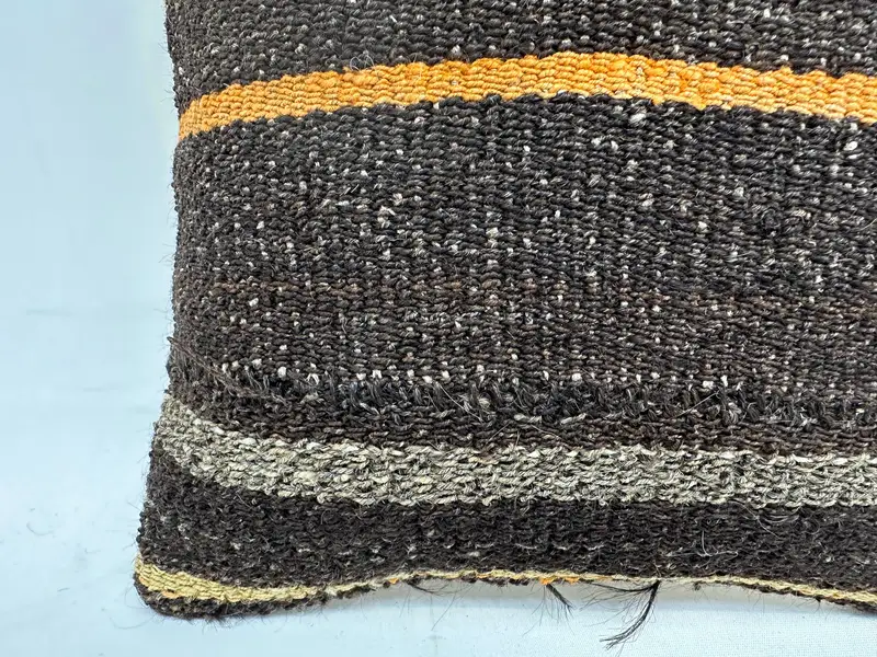 Brown & Beige Striped Throw Pillow, 14x14 Inches Size Pillow - 2